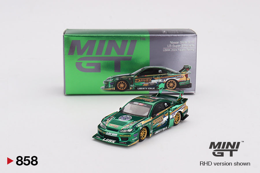 MINI GT #858 Nissan Silvia S15 LB-Super Silhouette LBWK Fausto Racing 2024 – 1:64