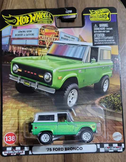 Hot Wheels Boulevard '75 Ford Bronco – Premium | Real Riders | Metal/Metal