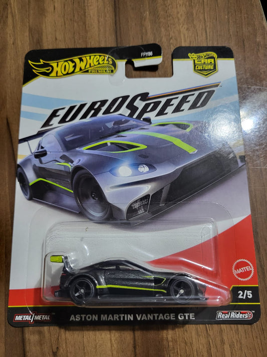 Hot Wheels EuroSpeed Aston Martin Vantage GTE – Premium | Real Riders | Metal/Metal
