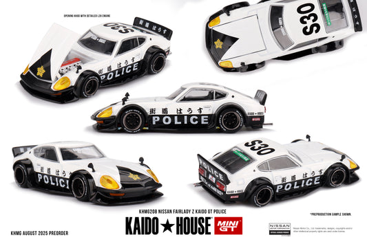 Kaido House KHMG208 Nissan Fairlady Z Kaido GT Police White Black – 1:64 Diecast