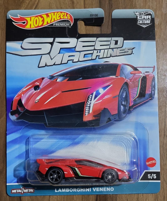 Hot Wheels Speed Machines Lamborghini Veneno – Premium | Real Riders | Metal/Metal
