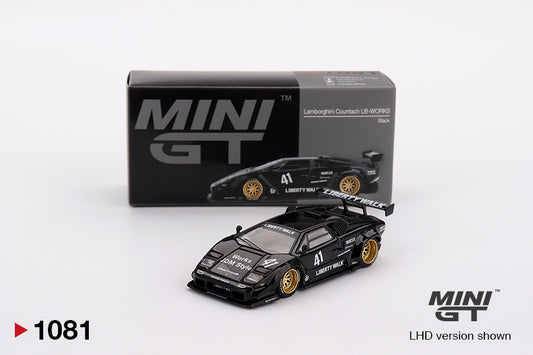 MINI GT #1081 Lamborghini Countach LB-WORKS Black – 1:64 Diecast
