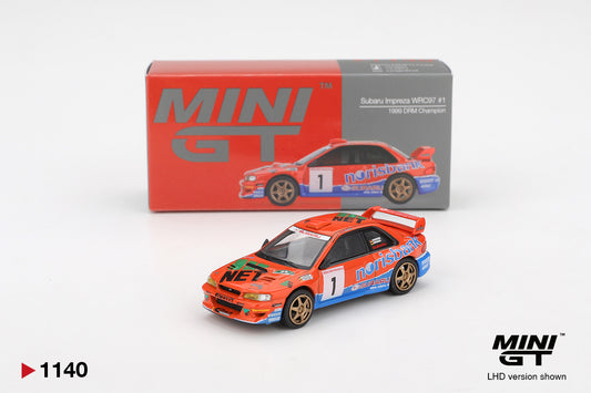 MINI GT #1140 Subaru Impreza WRC97 #1 1999 DRM Champion – 1:64 Diecast