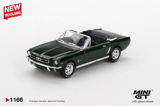 MINI GT #1166 Ford Mustang Convertible 1964 Highland Green – 1:64 Diecast