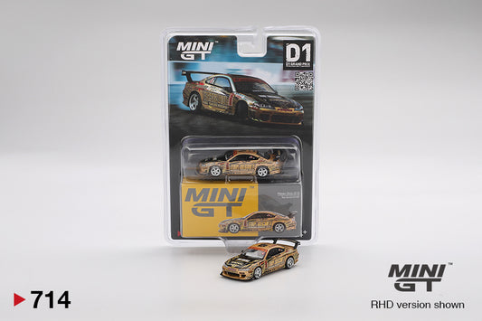 MINI GT #714 Nissan Silvia S15 Top Secret D1GP Gold – 1:64 Diecast