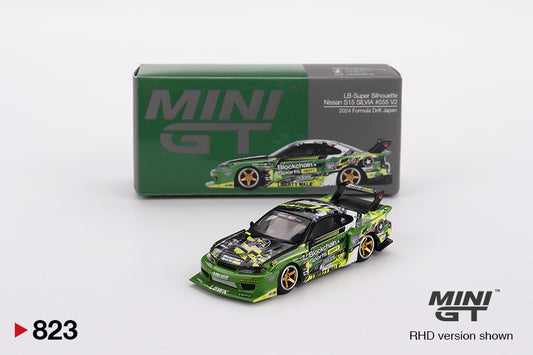 MINI GT #823 Nissan S15 Silvia LB-Super Silhouette #555 V2 2024 Formula Drift Japan – 1:64