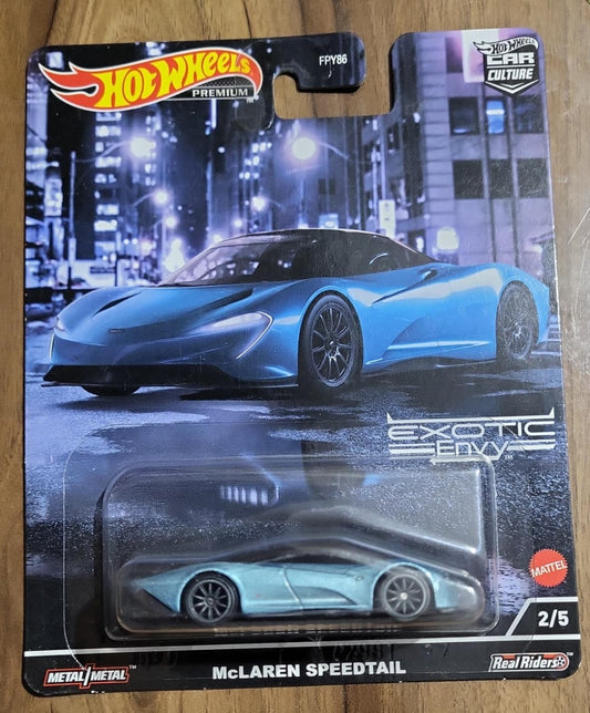 Hot Wheels Exotic Envy McLaren Speedtail – Premium | Real Riders | Metal/Metal