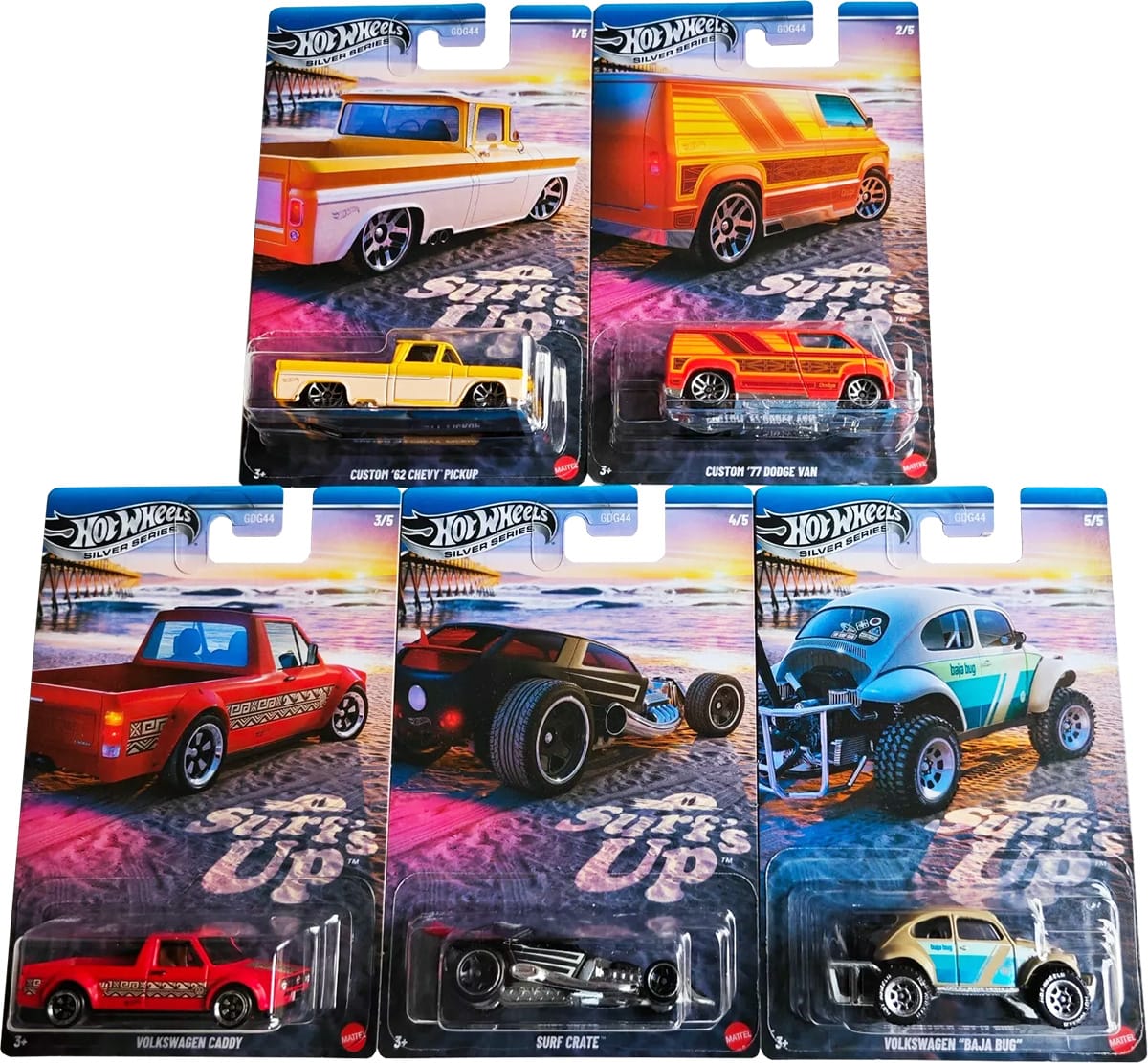 Hot Wheels Silver Series Surf's Up Complete Set (5 Cars)