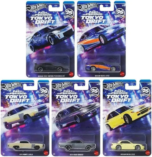 Hot Wheels Silver Series Fast & Furious Tokyo Drift Complete Set (5 Cars)