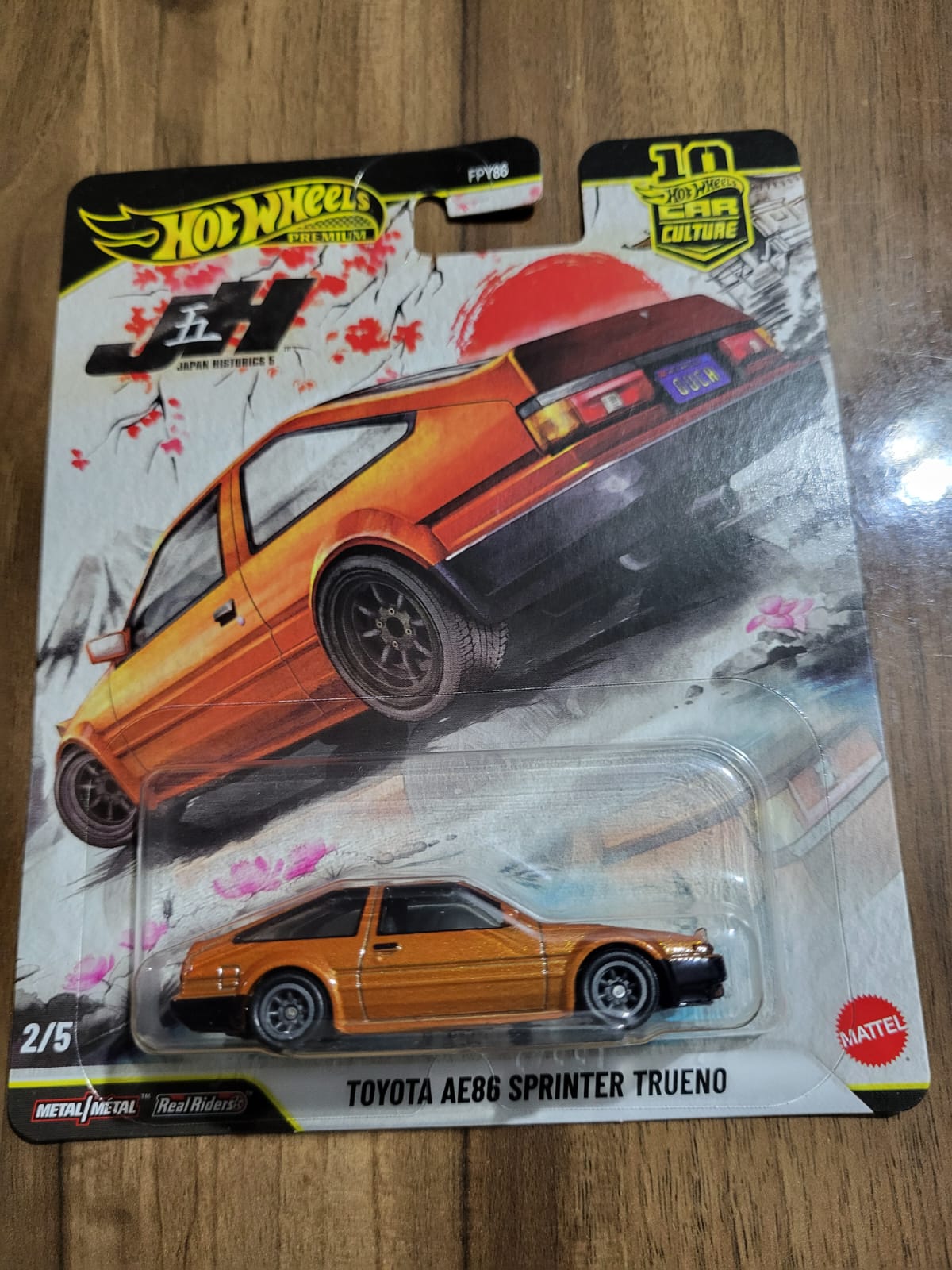 Hot Wheels Japan Historics 5 Toyota AE86 Sprinter Trueno – Premium | Real Riders | Metal/Metal
