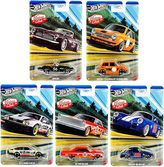Hot Wheels Silver Series – Vintage Club '68 Complete Set (5 Cars) | Singles Available