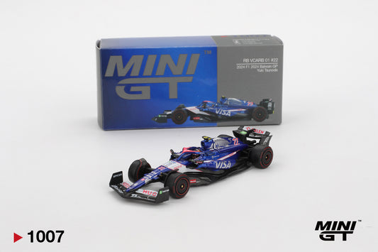 MINI GT #1007 Racing Bulls VCARB 01 #22 Yuki Tsunoda 2024 Bahrain GP – 1:64