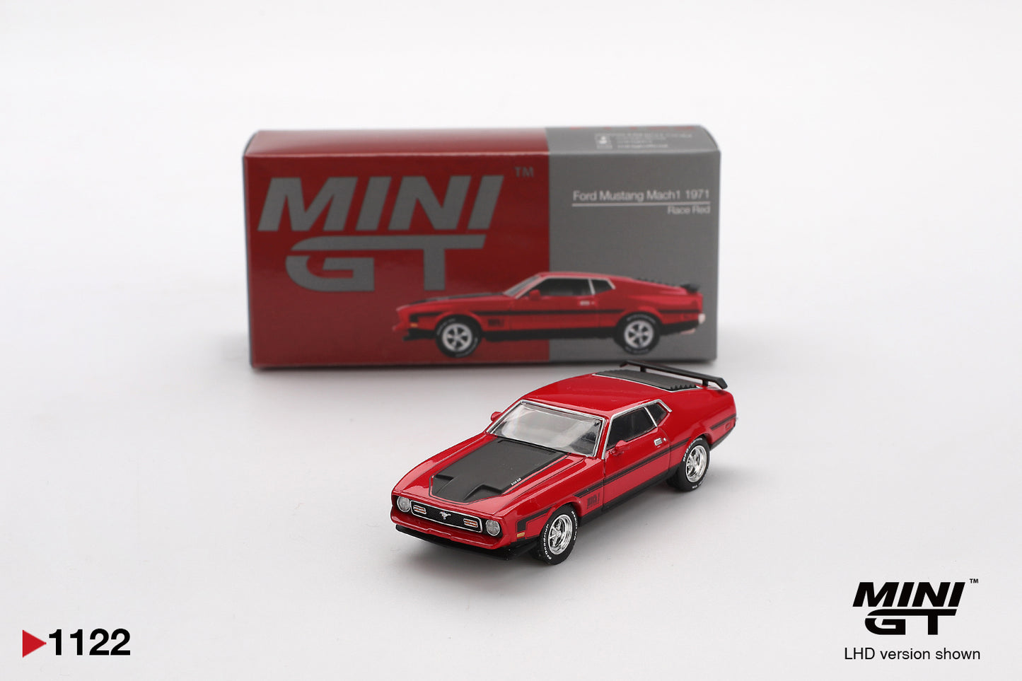 MINI GT #1122 Ford Mustang Mach 1 1971 Race Red – 1:64 Diecast
