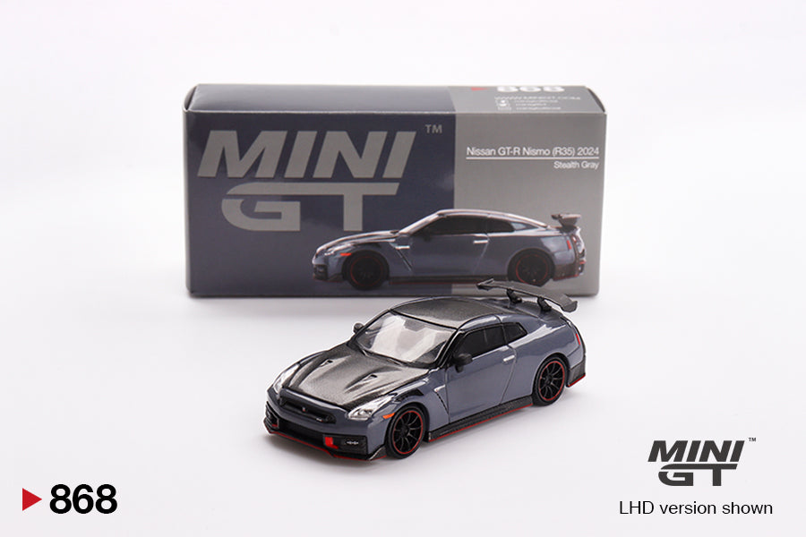 MINI GT #868 Nissan GT-R NISMO 2024 Stealth Gray – 1:64 Diecast