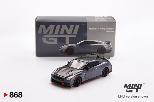 MINI GT #868 Nissan GT-R NISMO 2024 Stealth Gray – 1:64 Diecast